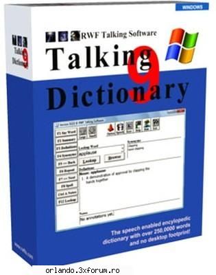 talking dictionary is a speech enabled 250,000 word english dictionary and thesaurus. like all the